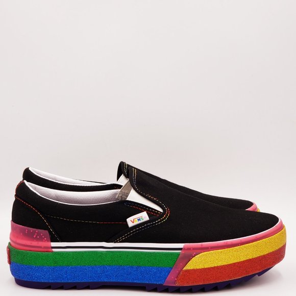 Vans Classic Slip-On Glitter Platform Sneakers